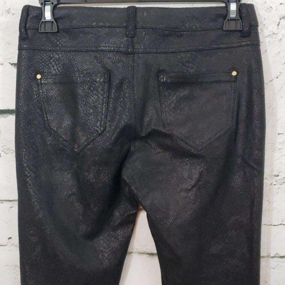 Zara Basic Black Textured Stretch Pants - image 8